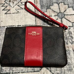 Coach Black and Red Wristlet